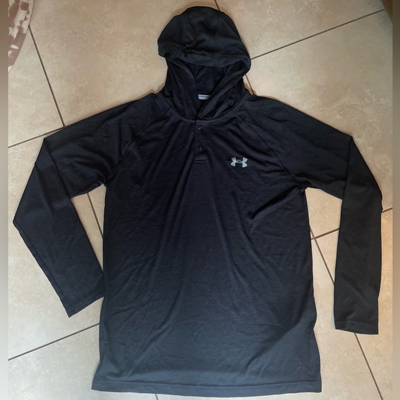Under Armour Other - Under Armour Men’s Dark Grey Heatgear Hoodie Button Longsleeve Shirt